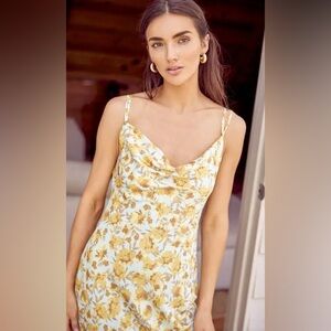 Greylin Linda Satin Printed Slip Dress - Size Medium